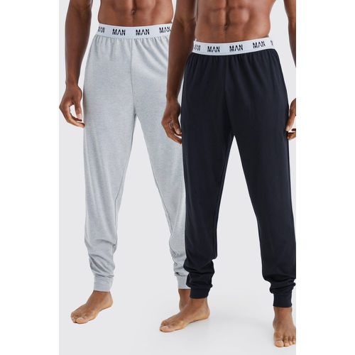 Pantaloni tuta Man Loungewear con polsini alle caviglie - set di 2 paia - boohoo - Modalova