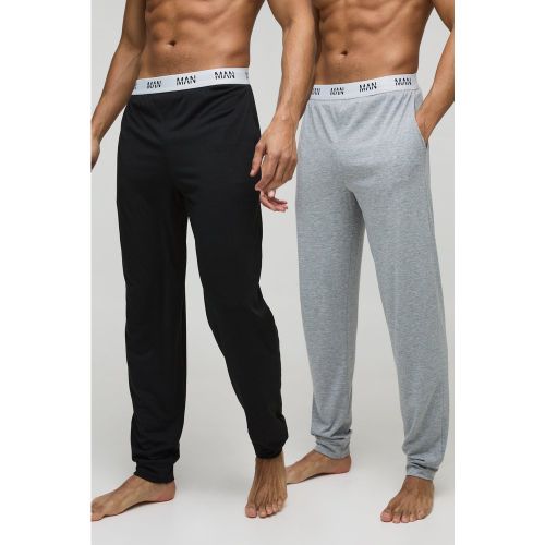 Pantaloni tuta Man Loungewear con polsini alle caviglie - set di 2 paia - boohoo - Modalova