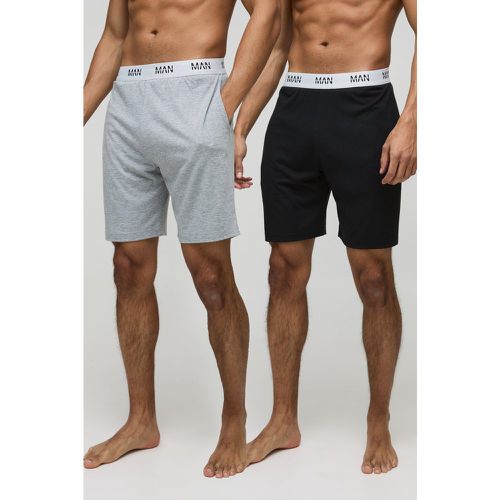 Pack De 2 Pantalones Cortos Man Para Estar En Casa - boohoo - Modalova