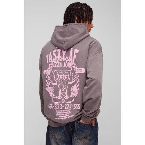 Sudadera Oversize Desteñida Con Capucha Y Estampado Gráfico De Dibujo Tasty Af - boohoo - Modalova