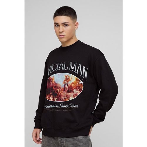 Felpa oversize Official Man con grafica rinascimentale - boohoo - Modalova