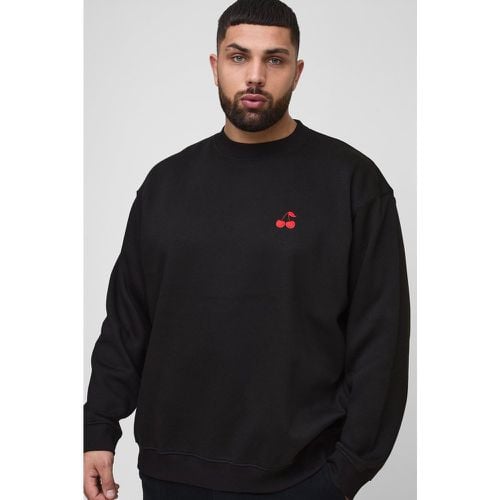 Sudadera Plus Con Bordado De Cerezas Y Cuello Extendido - boohoo - Modalova