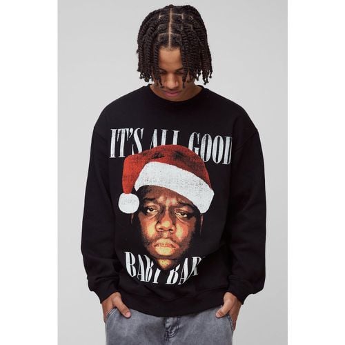 Felpa oversize con stampa ufficiale di Biggie Christmas - boohoo - Modalova