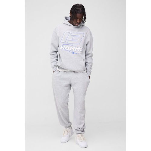 Tuta sportiva oversize con stampa 13 Homme e cappuccio - boohoo - Modalova