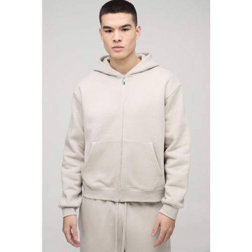 Sudadera Oversize Recta Con Capucha Y Cremallera De 330G/M² - boohoo - Modalova