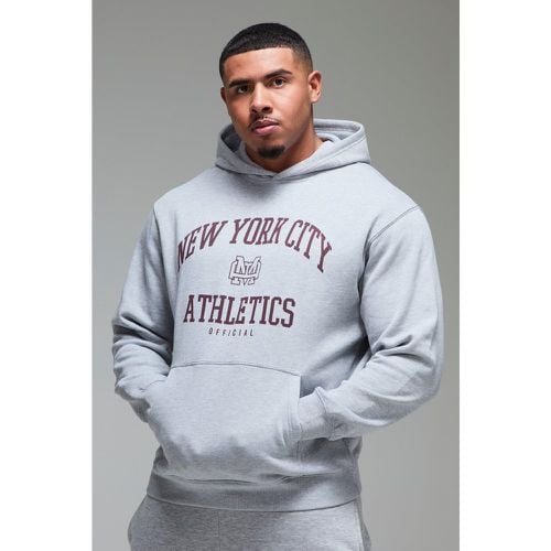 Sudadera Man Active Oversize Con Capucha Y Estampado New York City Athletics - boohoo - Modalova