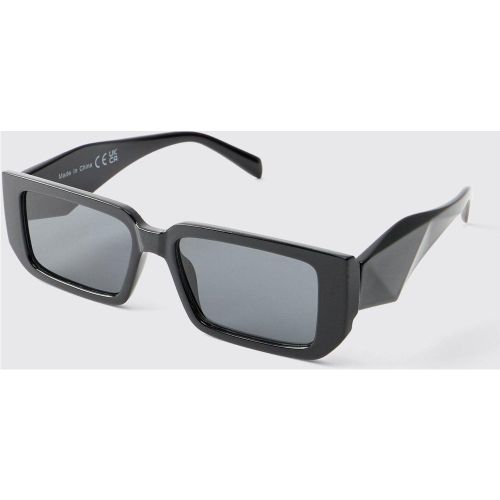 Gafas De Sol Rectangulares De Plástico Negras - boohoo - Modalova