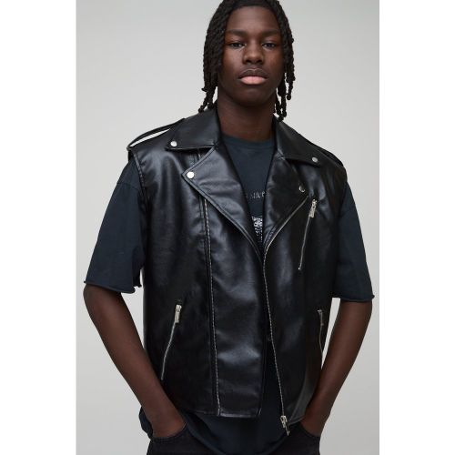 Chaqueta Motera Regular Sin Mangas De Cuero Sintético - boohoo - Modalova