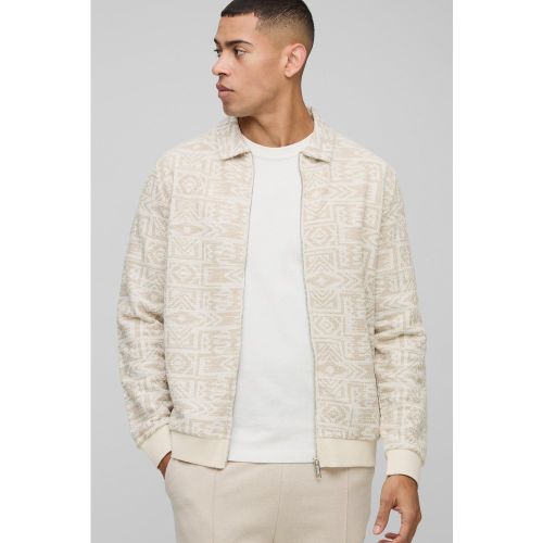 Chaqueta Harrington De Jacquard Con Estampado Azteca - boohoo - Modalova