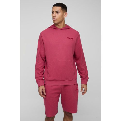Sudadera Oversize Man De Tela Gofre Con Capucha Y Estampado Universitario - boohoo - Modalova