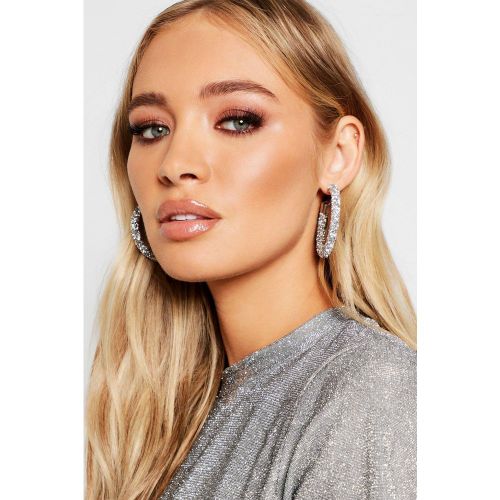 Orecchini a cerchio con strass, Tan - boohoo - Modalova