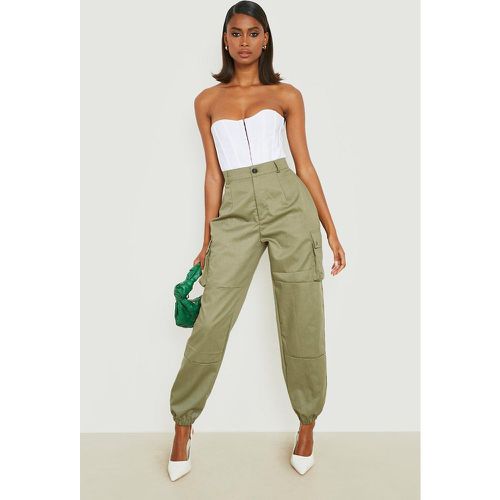 Pantaloni Cargo casual a vita alta in tessuto - boohoo - Modalova