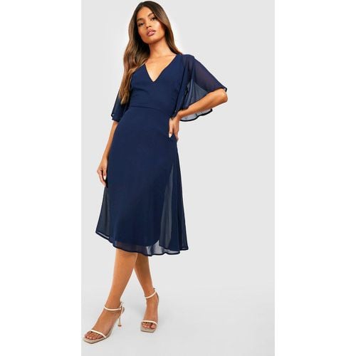 Vestido Midi Skater Para Dama De Honor De Chifón Con Mangas Anchas - boohoo - Modalova