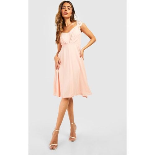 Vestito Skater midi da cerimonia in chiffon e pizzo - boohoo - Modalova