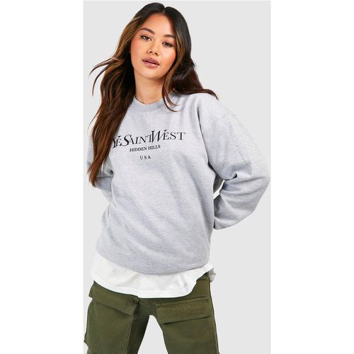 Sudadera Oversize Con Eslogan De Ye Saint West - boohoo - Modalova