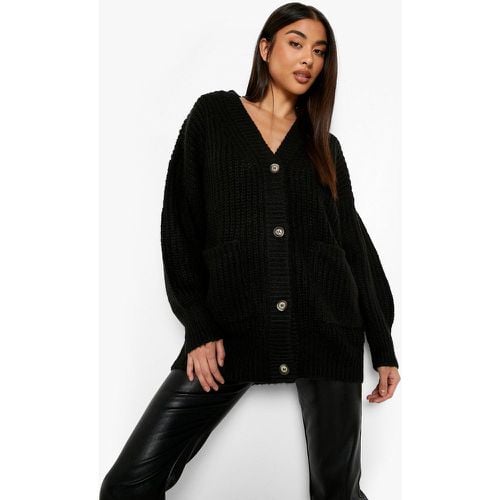 Cárdigan Holgado Oversize, Negro - boohoo - Modalova