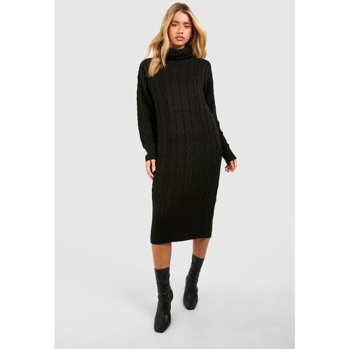 Vestido Midi De Punto En Ochos Con Cuello Vuelto - boohoo - Modalova