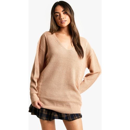 Jersey Oversize Con Escote De Pico - boohoo - Modalova