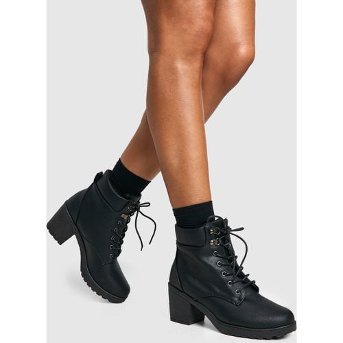 Botas Militares Acolchadas Con Tacón Grueso - boohoo - Modalova