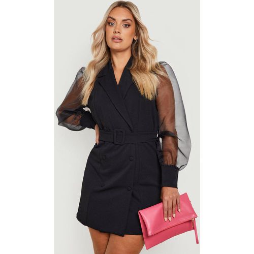 Vestito Blazer Plus Size con maniche in organza - boohoo - Modalova