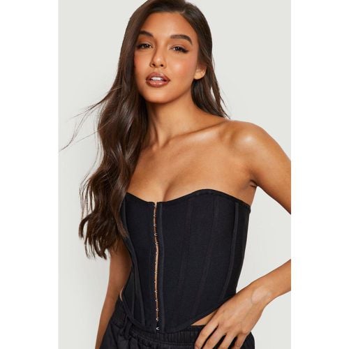 Top De Gasa Estilo Corsé Con Corchetes - boohoo - Modalova