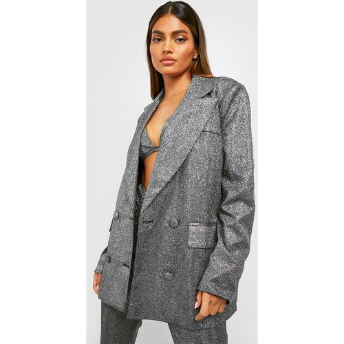 Blazer sartoriale oversize glitterato - boohoo - Modalova