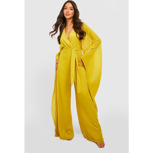 Tuta intera scaldacuore in chiffon con maniche a mantella - boohoo - Modalova