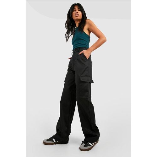 Pantalón Cargo Recto De Tiro Alto - boohoo - Modalova