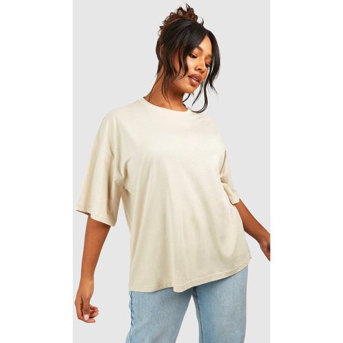 T-shirt Plus Size oversize Basic a girocollo in cotone - boohoo - Modalova