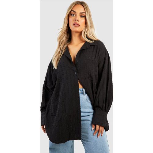 Camicia Plus Size oversize con trama in rilievo - boohoo - Modalova