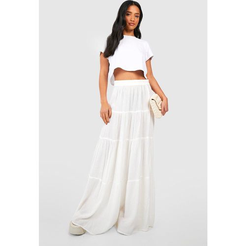 Falda Petite Maxi Escalonada De Estopilla - boohoo - Modalova