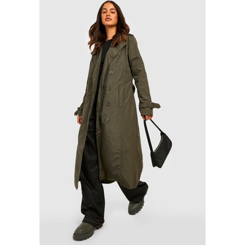 Cappotto Trench con cintura, Verde - boohoo - Modalova