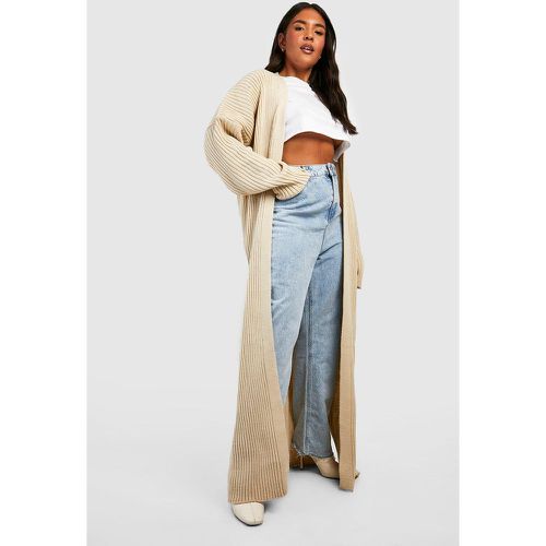 Cárdigan Plus Maxi Oversize De Punto - boohoo - Modalova