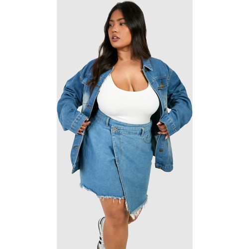 Gonna avvolgente Plus Size in denim - boohoo - Modalova