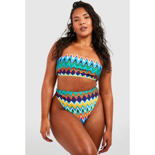 Bikini Plus Size a fascia con motivi aztechi - boohoo - Modalova