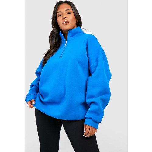 Sudadera Plus Oversize Con Cremallera A La Mitad - boohoo - Modalova