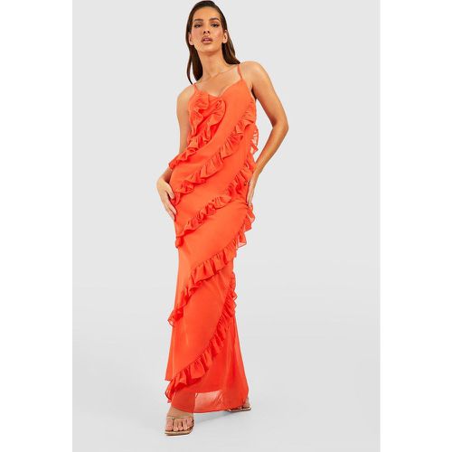 Vestido Maxi De Chifón Con Volante - boohoo - Modalova