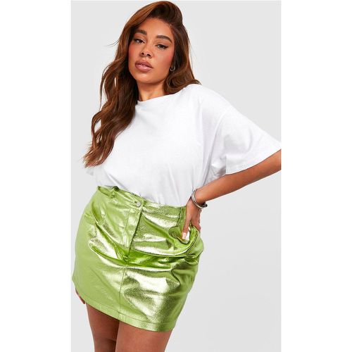 Minifalda Plus Metálica, Verde - boohoo - Modalova