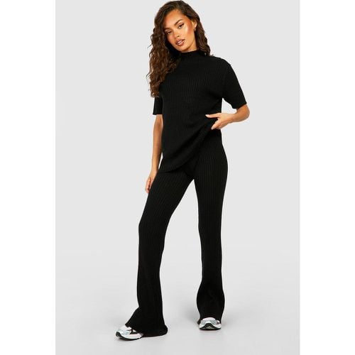 Conjunto De Pantalón De Pernera Ancha Y Túnica De Punto Canalé - boohoo - Modalova