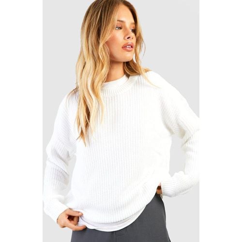 Maglione a girocollo Basic, Bianco - boohoo - Modalova