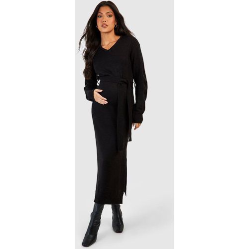 Vestito longuette Premaman in maglia con spacco - boohoo - Modalova