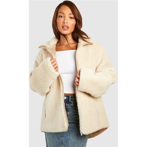 Chaqueta Tall De Pelo Sintético Con Cremallera - boohoo - Modalova