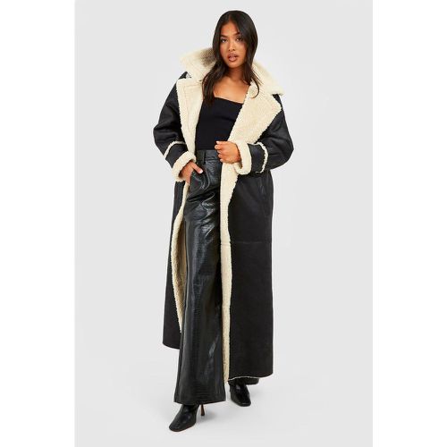 Cappotto maxi stile aviatore Petite effetto vintage - boohoo - Modalova