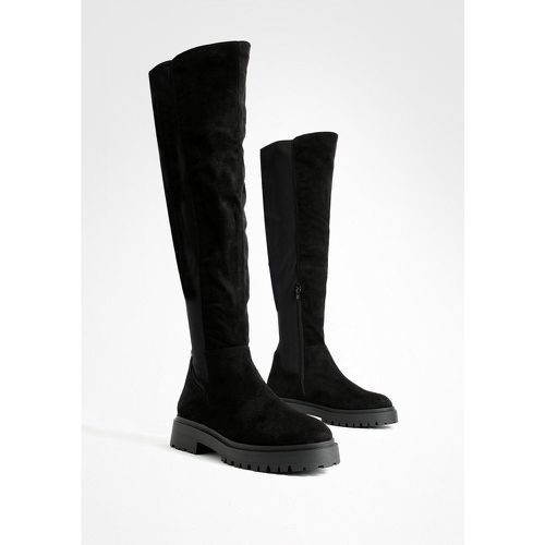 Botas Mosqueteras De Holgura Ancha Elásticas Con Panel - boohoo - Modalova