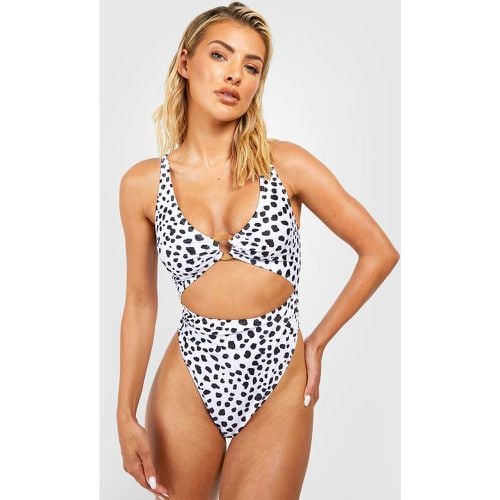 Costume intero dalmata con cut-out e anello - boohoo - Modalova