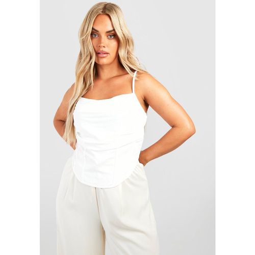 Top a corsetto Plus Size con spalline e ruches - boohoo - Modalova