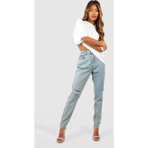 Jeans Mom Basics a vita alta strappati - boohoo - Modalova