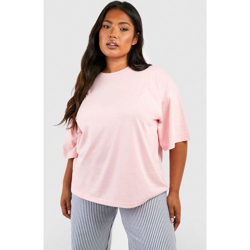Camiseta Plus Básica Oversize Con Cuello De Caja - boohoo - Modalova