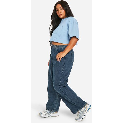 Jeans Plus Size Basics in taglio maschile a vita alta - boohoo - Modalova