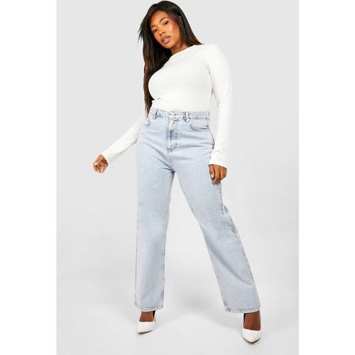 Jeans dritti Plus Size in lavaggio chiaro - boohoo - Modalova